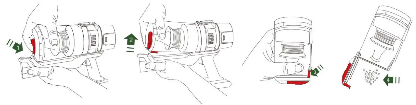 SAUBER UVC-123263.4 Handy Vacuum Cleaner - How to empty the dust cup