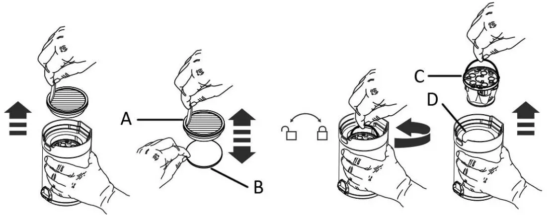 SAUBER UVC-123263.4 Handy Vacuum Cleaner - Then air dry completely before placing them back in the dust cup