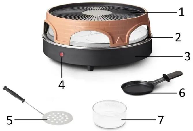 emerio PO 113255 4 Pizzarette Grill - PARTS DESCRIPTION