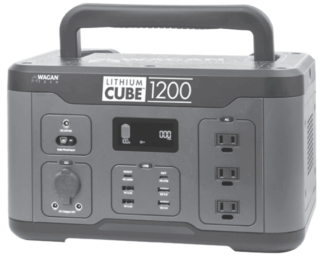 WAGAN 8836 Lithium Cube 1200 Portable Power Station