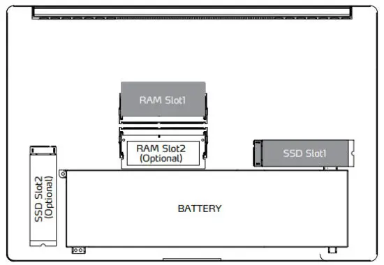 XPGXENIA14 Gaming Notebook - Compartment View