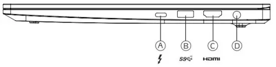 XPGXENIA14 Gaming Notebook - Right Side