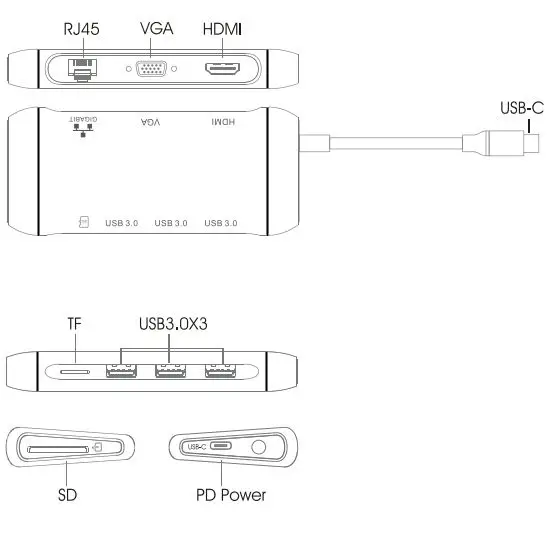 Gearmo-GM-U3C9i1-TS-USB-C 9-in-1-Portable-Docking-station-1