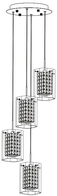 artika PDT 4CC C Crystal Cube 4 4 Light LED Pendant - Cover