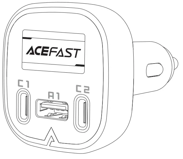 ACEFAST B5 Metal Car Charger with OLED Smart Display-