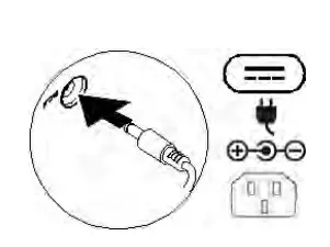 DELL Precision 7760 Workstation Laptop User Guide - Connect the power adapter or the power cable to your computer and to the display, if required