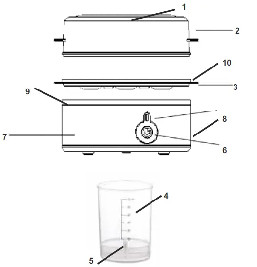 mesko MS 4485 3 Eggs Egg Boiler with Measuring Cup 350 W-FIG-1