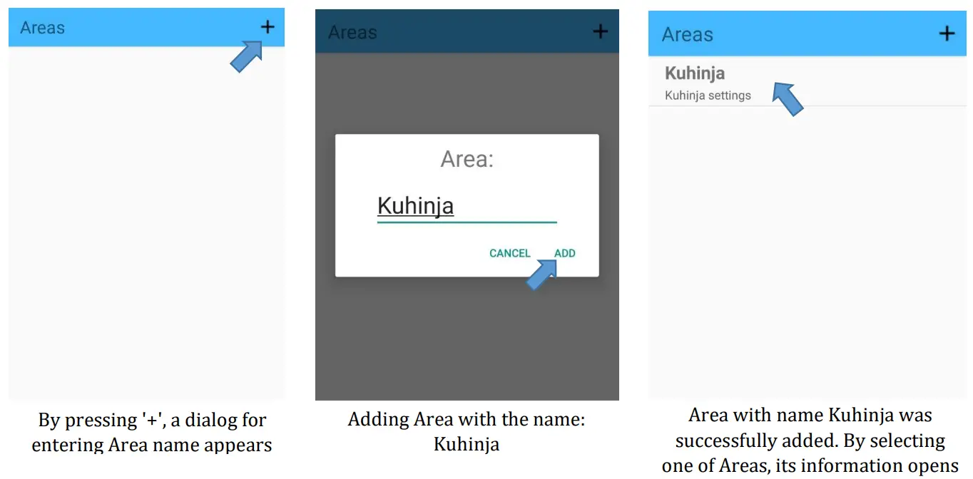 Telethings Control Box Mobile Application - ADDING NEW AREA
