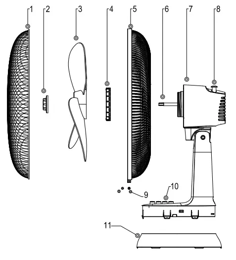 BLAUPUNKT ATF501 Desk Fan Instruction - Fig