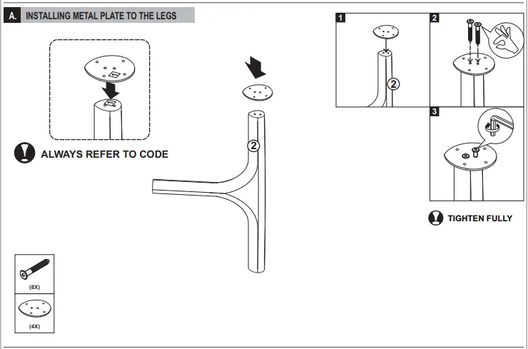 Ethnicraft OAK Nexus Dining Table L PLATE TO THE LEGS