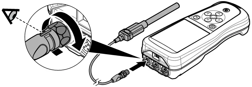 HACH HQ1110 Portable Dedicated pH ORP mV Meter - Connect a probe to the meter
