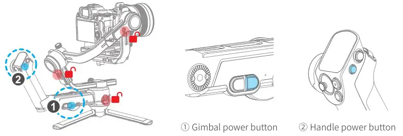 FeiyuTech F4RC1 Gimbal Camera - power button