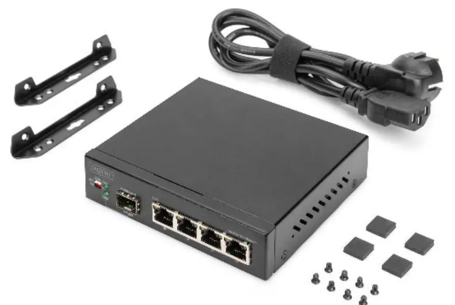 DIGITUS DN 80120 1 SFP Uplink 4 Port Gigabit Network Switch - fig