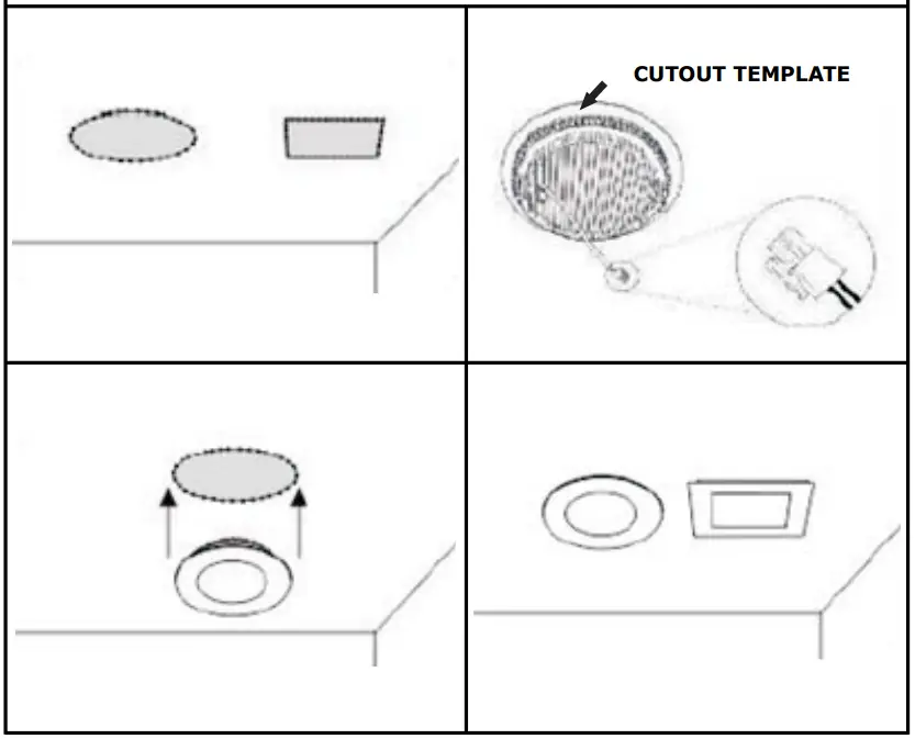 V TAC VT 307 LED Recessed Light - INSTALLATION DIAGRAM