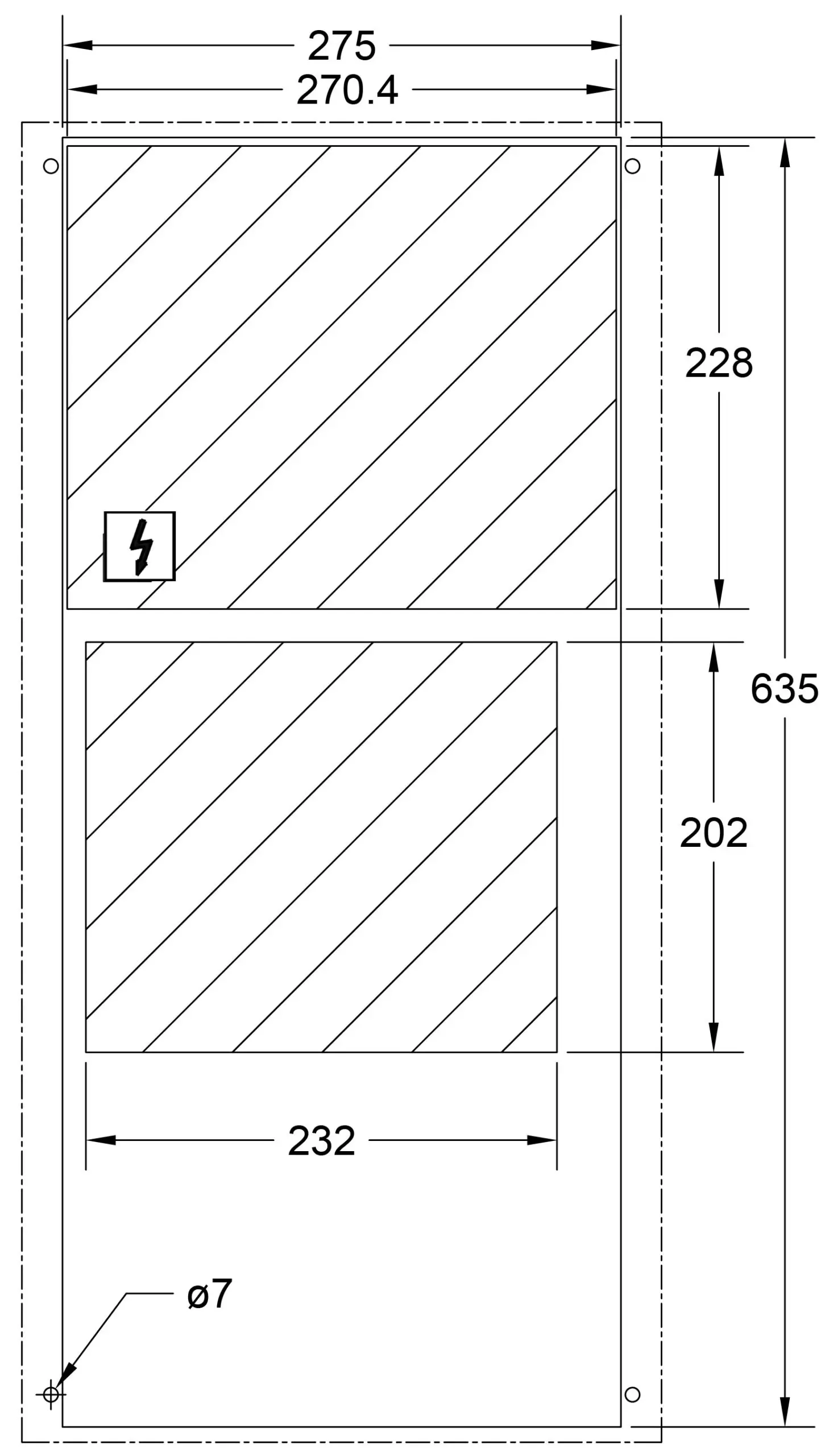 SEIFERT 43082001 Control Cabinet Air Conditioner - Cut Out Dimension