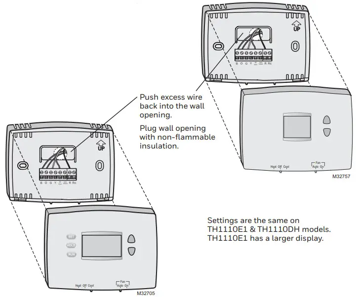 Honeywell Home PRO TH2000DH Series Thermostats -Thermostat mounting