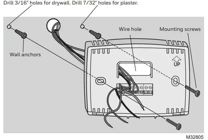 Honeywell Home PRO TH2000DH Series Thermostats - holes for drywall.