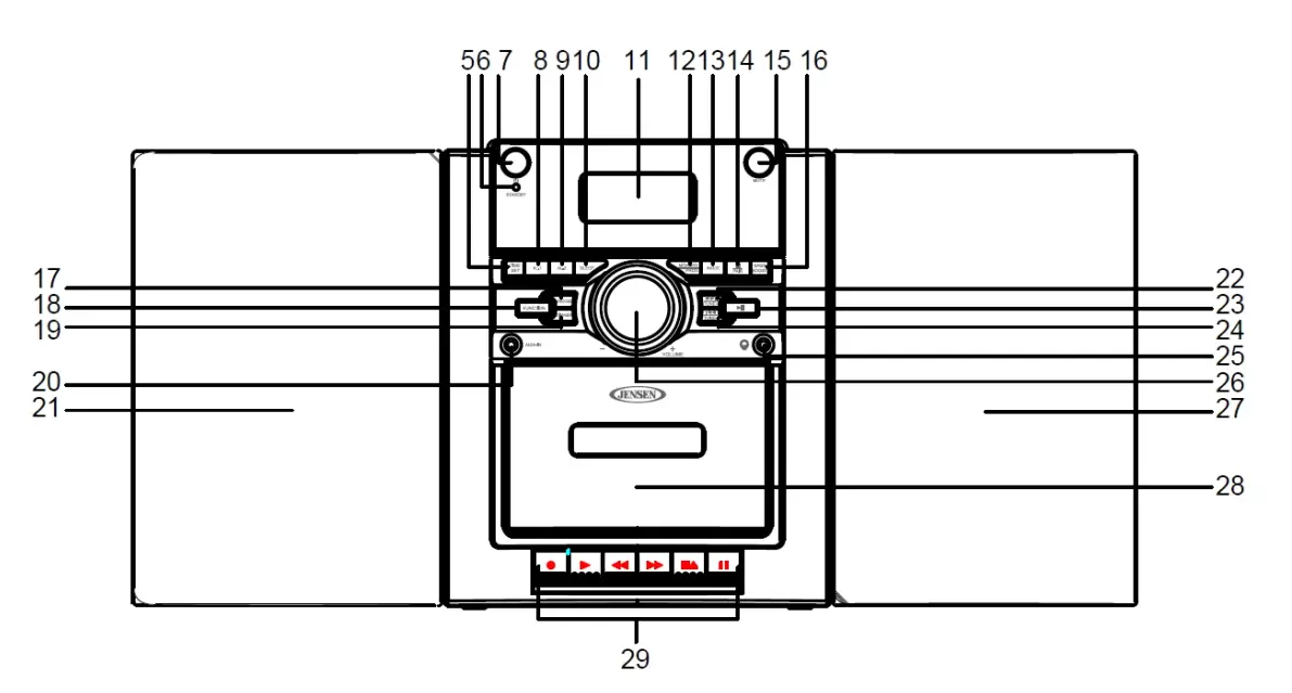 Jensen CD-785 Modern Stereo Shelf Bluetooth-8