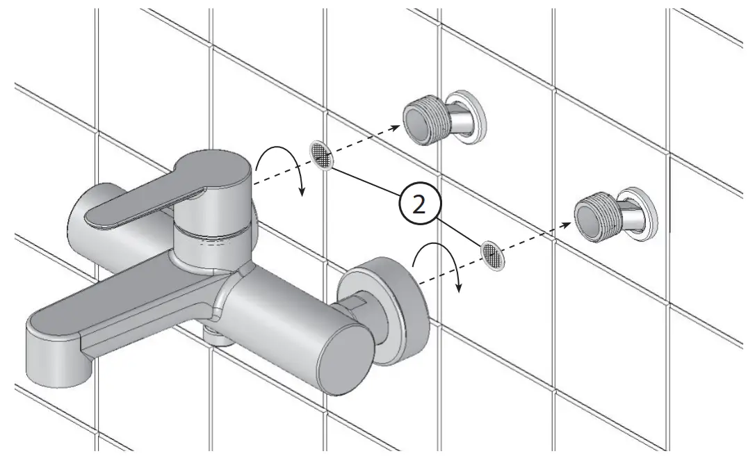 RAVAK X070115 Puri PU 022.00 Wall-Mounted Bath Water Tap - Fig 5