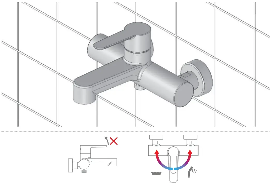 RAVAK X070115 Puri PU 022.00 Wall-Mounted Bath Water Tap - Fig 6
