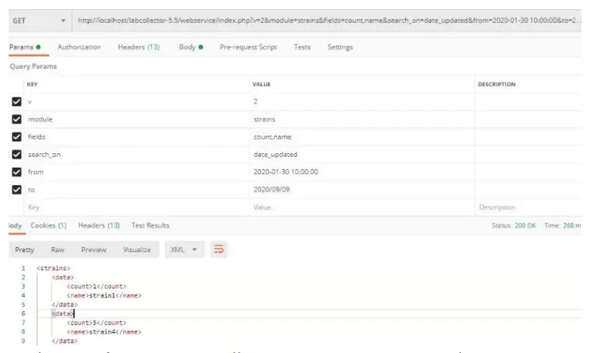 LabCollector Web Service Application Programming Interface Software - device 1