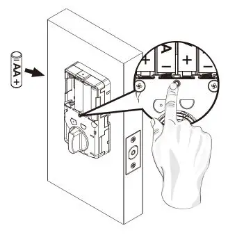 Schlage Control Smart Deadbolt - Press and hold SET button while inserting the battery