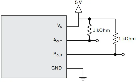 Honeywell VM821Q1 AMR 4-Pin Quadrature Sensor -Figure 2. Basic Application Circuit
