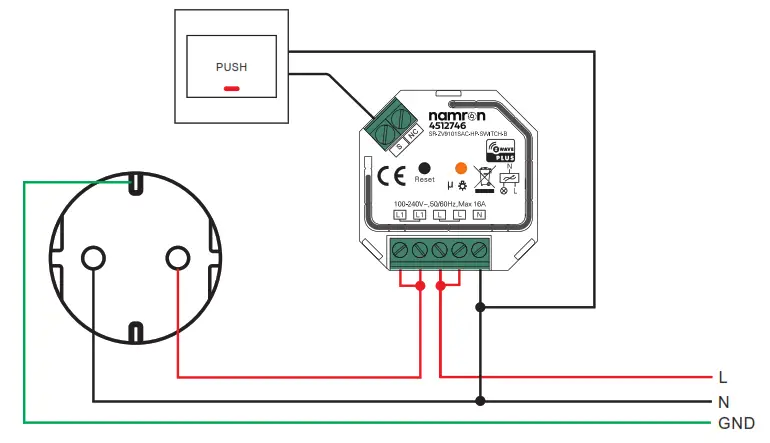 namron Touch Z Wave 16A Thermostat - Symbol overview