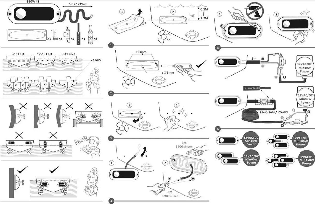 AquaiDEA-B20W-Transom-Underwater-LED-Light-FIG-1