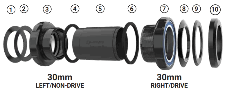 PRAXIS M30-THRU BSA Pedalier Black - Fig