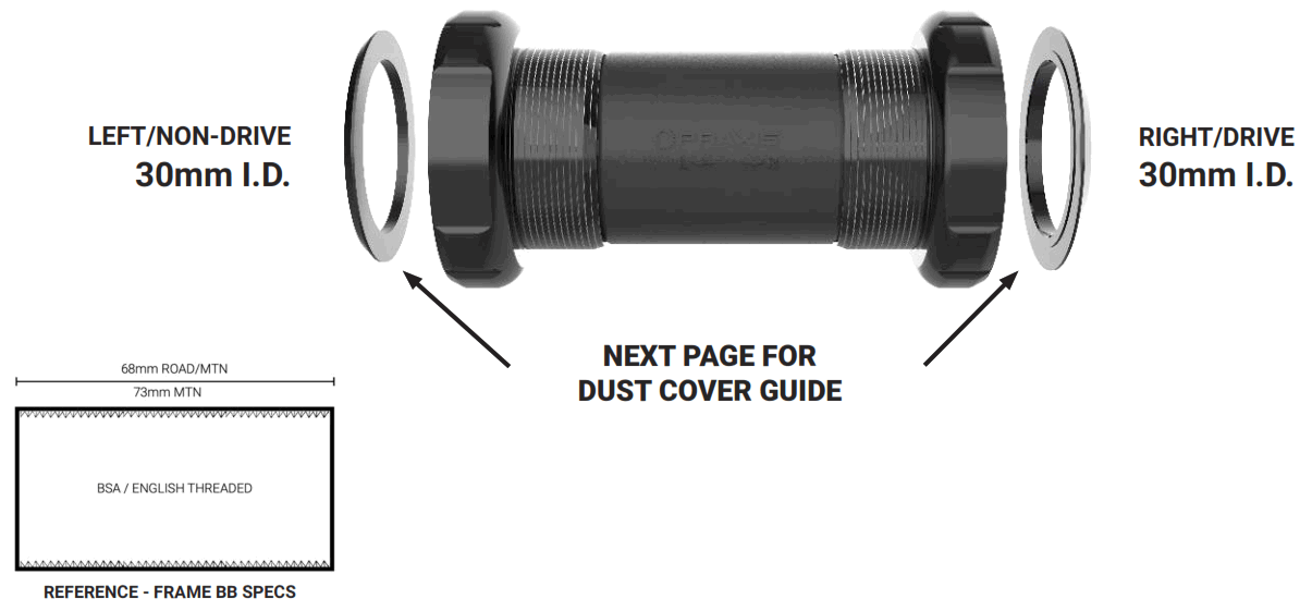 PRAXIS M30-THRU BSA Pedalier Black - Fig2