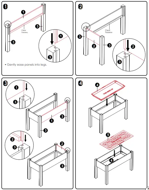 cedarcraft CC SW2349EG A SELF-WATERING ELEVATED CEDAR PLANTER - fig 1