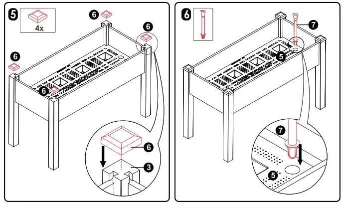 cedarcraft CC SW2349EG A SELF-WATERING ELEVATED CEDAR PLANTER - fig 3