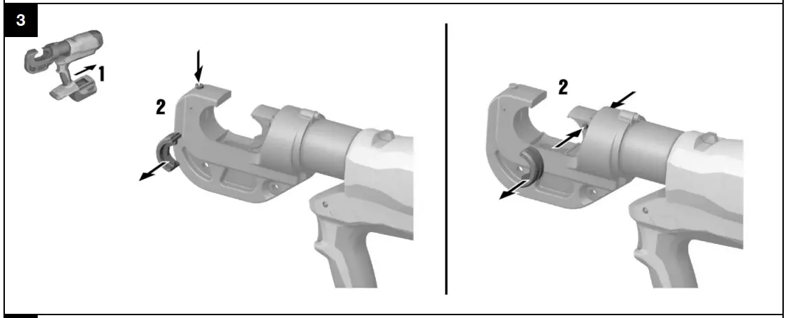 Removing the crimping die