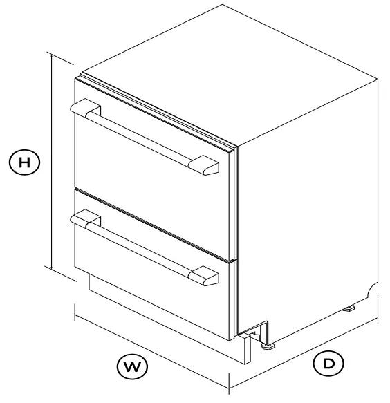 FISHER and PAYKEL DD24DTX6PX1 Double DishDrawer Dishwasher - DIMENSIONS