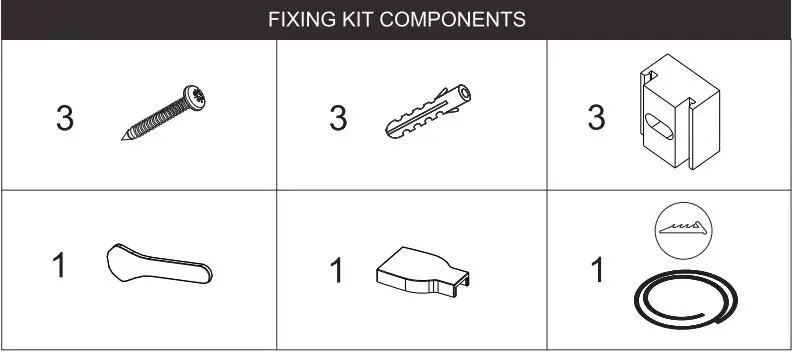 Lenovo Single Fixed Panel Bath Screen - FIXING KIT COMPONENTS