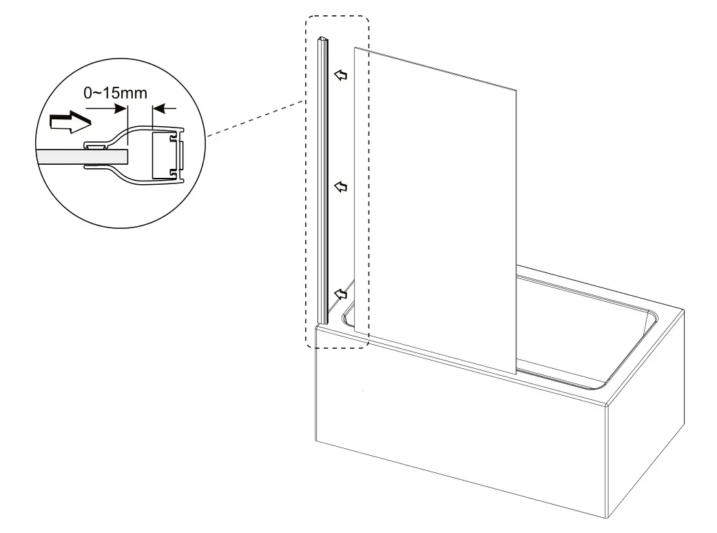 Lenovo Single Fixed Panel Bath Screen - Stage 3