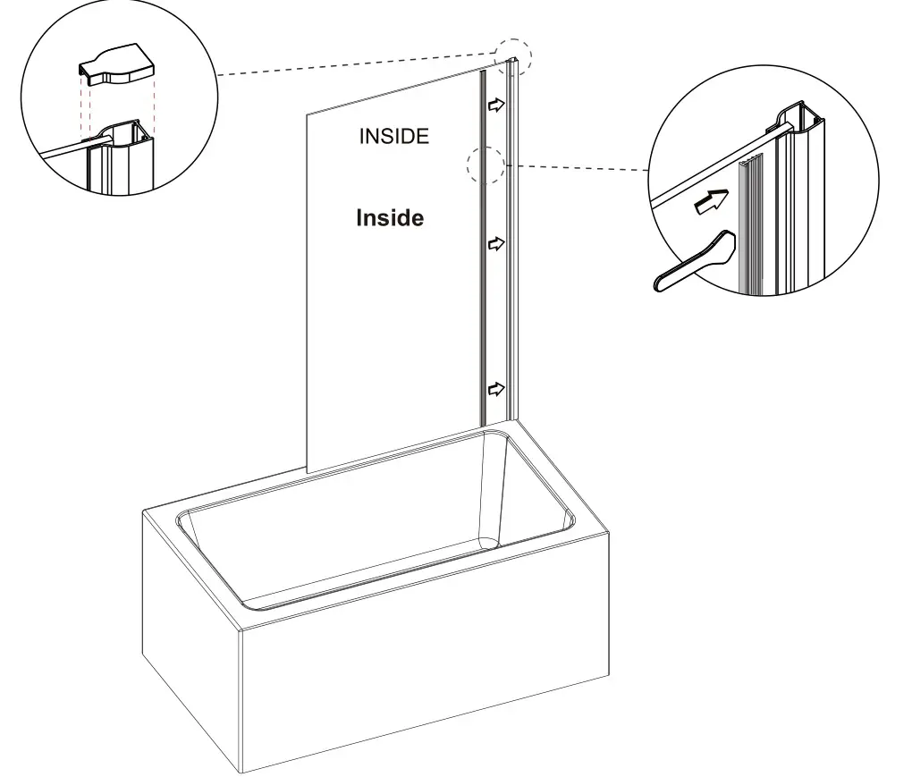 Lenovo Single Fixed Panel Bath Screen - Stage 4