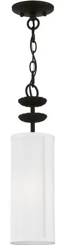 Livex Lighting 42981-04 Brookdale 1 Light 5 inch Black Mini Pendant Ceiling Light