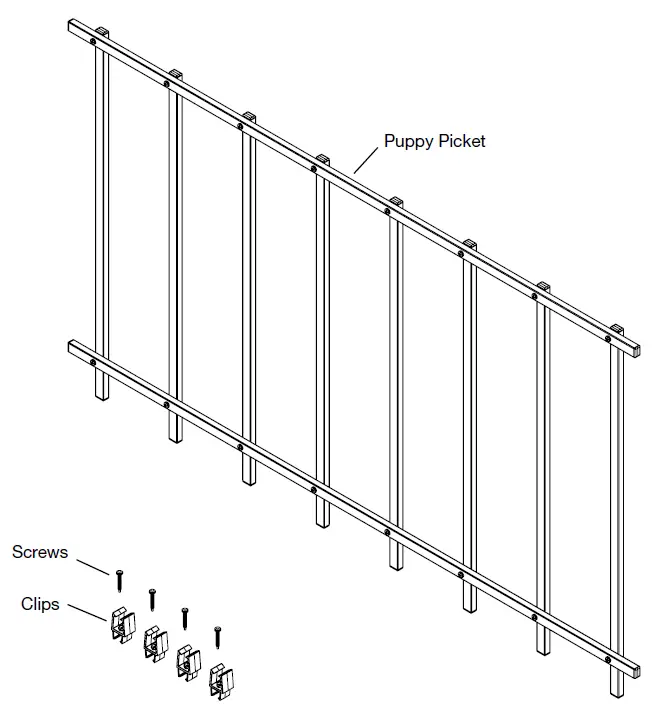 FREEDOM 73050575 35-in Black Metal Puppy Picket Add-on Kit Aluminum 1`