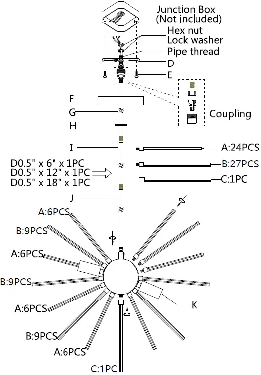 Livex Lighting 48824-91 20 Inch Brushed Nickel Pendant Chandelier Ceiling 01
