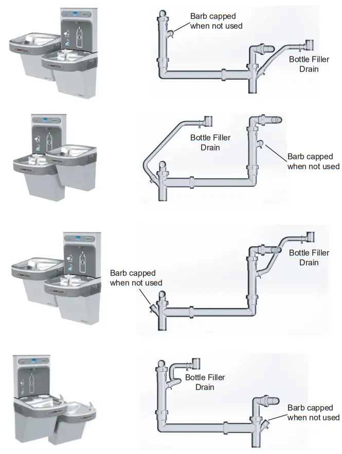 ELKAY LZOOTL8WSS2KN Bottle Filling Station - PLUMBING DIAGRAMS