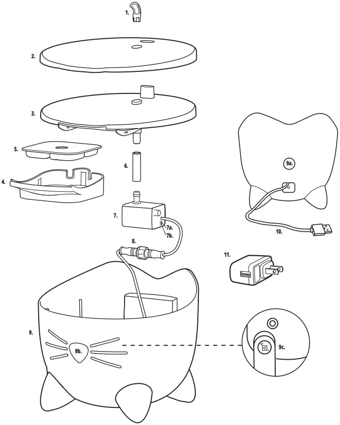 catit Pixi Smart Fountain - Contents