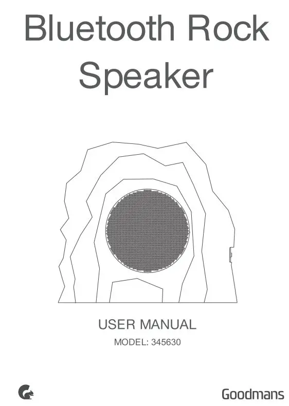 Goodmans 345630 Bluetooth Rock Speaker User Manual