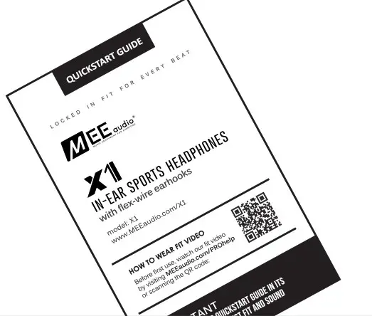 MEE audio X1 In-Ear Sports Headphones - QUICKSTART GUIDE
