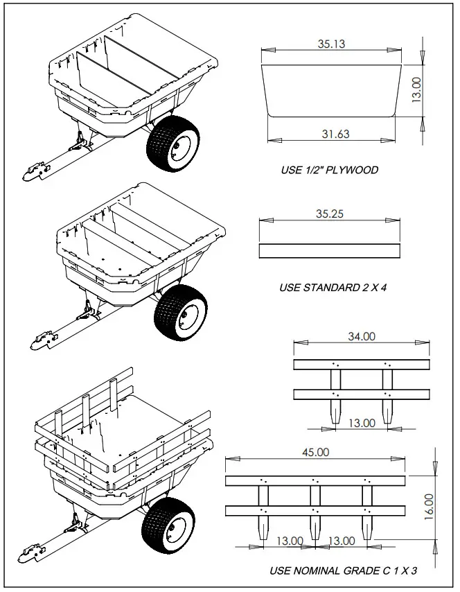 OHIO STEEL 4048PS-ATV 12.5 cu ft Poly - Attach Ball Coupler--