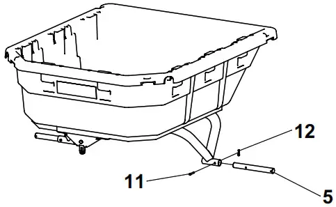 OHIO STEEL 4048PS-ATV 12.5 cu ft Poly - Insert Stub Axles