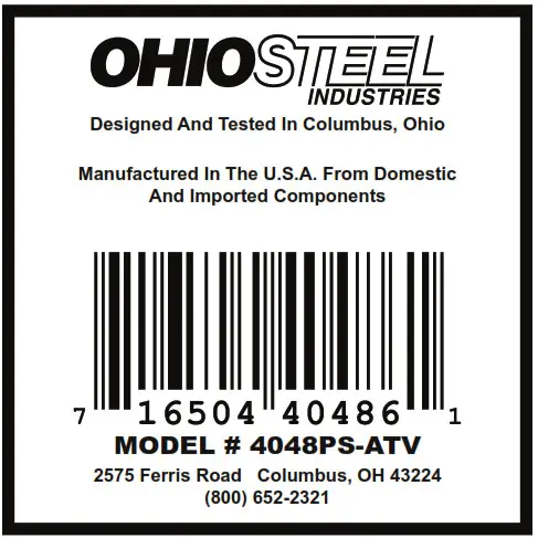 OHIO STEEL 4048PS-ATV 12.5 cu ft Poly - OHIOSTEEL