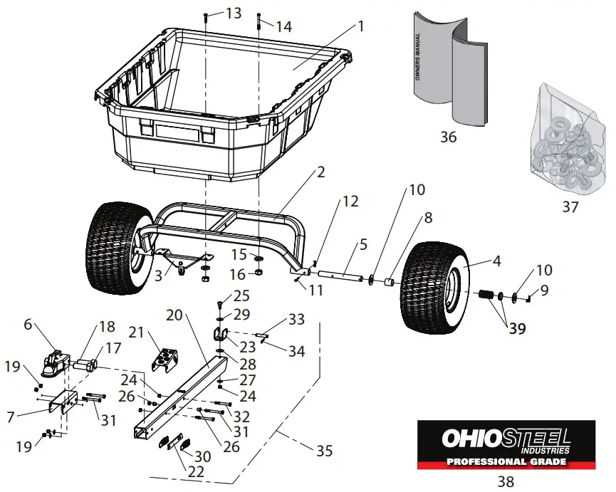 OHIO STEEL 4048PS-ATV 12.5 cu ft Poly - Repair Parts