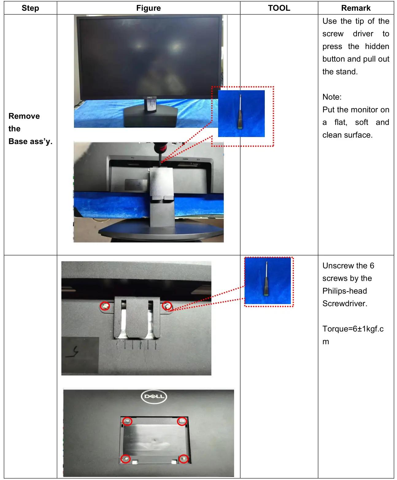 Dell SE2722H Monitor Teardown Instructions -Disassembly Procedures 1